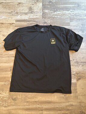 US ARMY Go Army Logo Activewear Black Performance Gym T-Shirt Men's Large